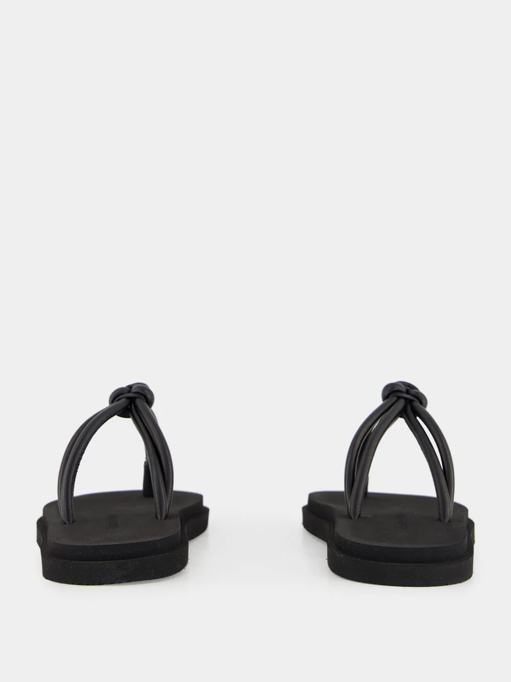 Knot Pool Slides in Black Nappa - Image 6