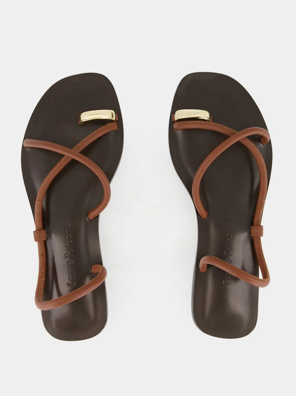 Laurie Flat Sandals in Cacao Nappa - Image 5