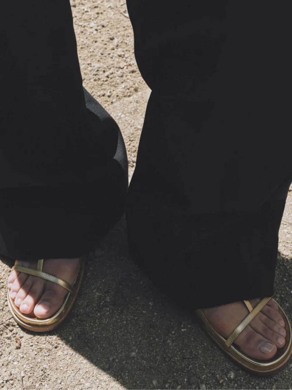 Washed Gold Nappa Aya Sandals - Image 2