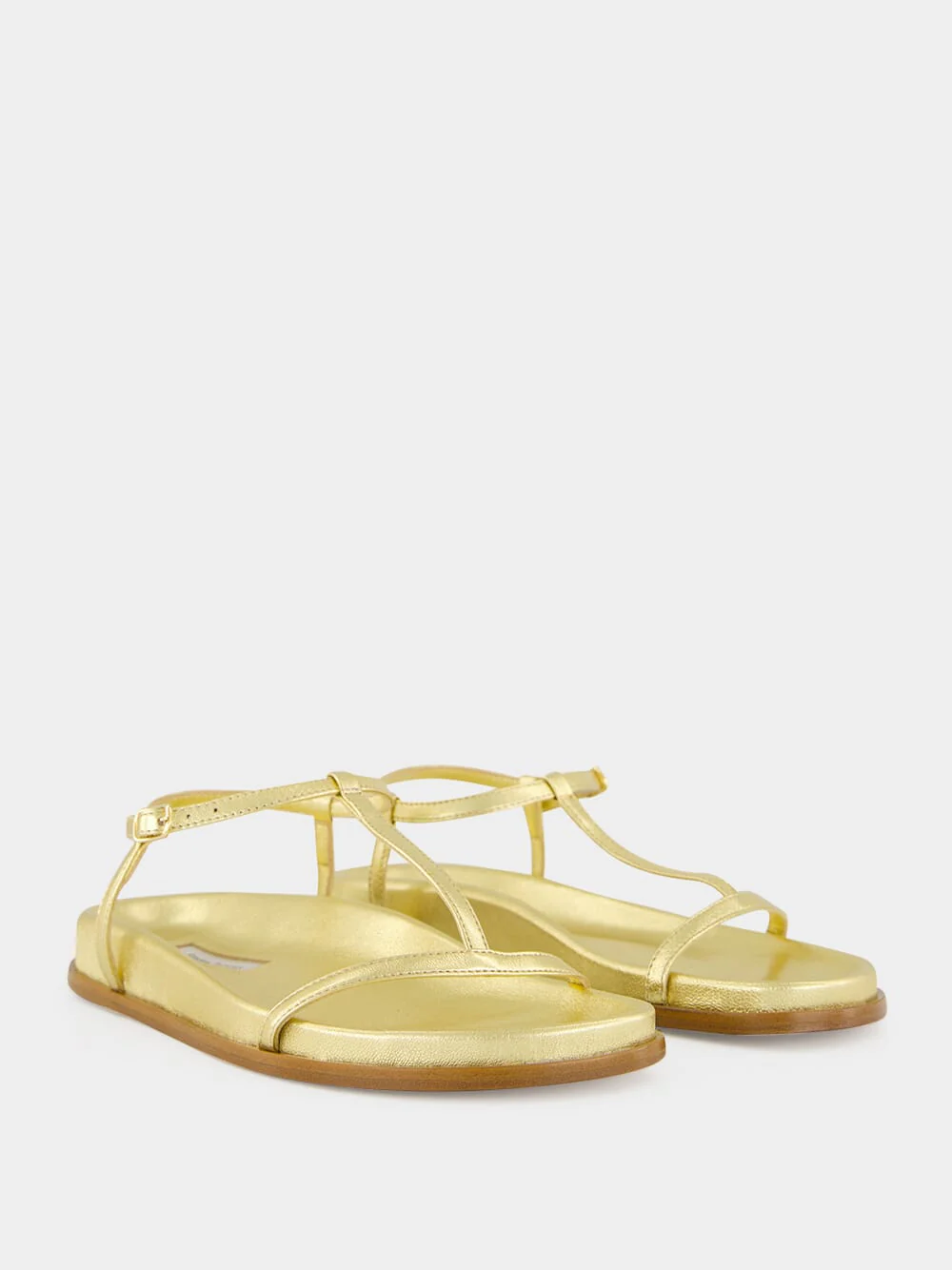 Washed Gold Nappa Aya Sandals - Image 4