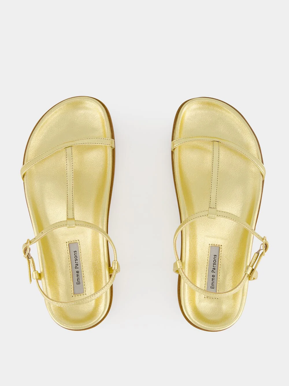 Washed Gold Nappa Aya Sandals - Image 5