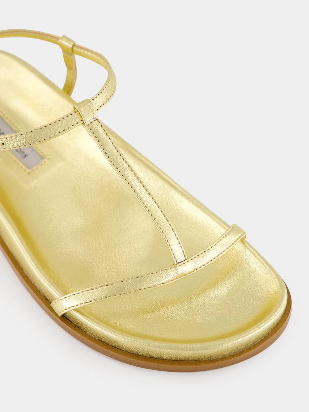 Washed Gold Nappa Aya Sandals - Image 7