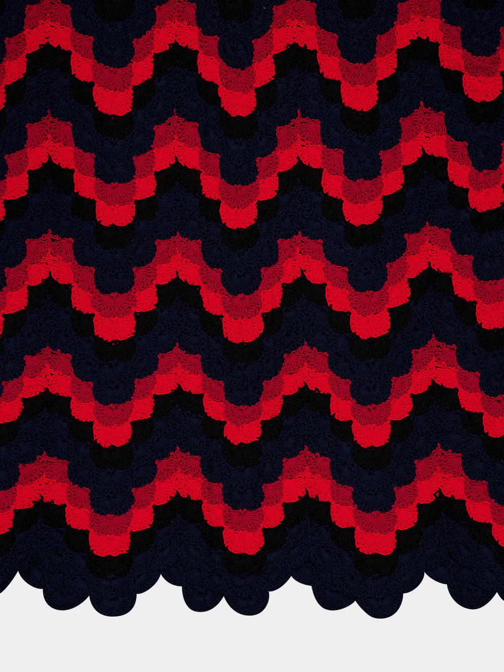 Red and Navy Ursula Hand-Crocheted Maxi Dress - Image 7