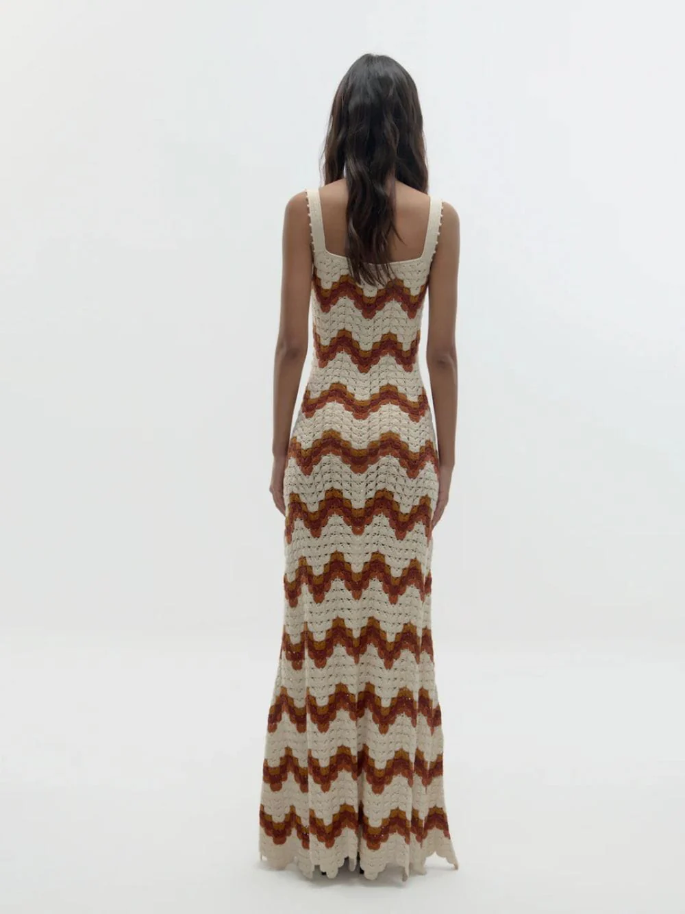 Ivory and Tobacco Marea Crochet Maxi Dress - Image 3