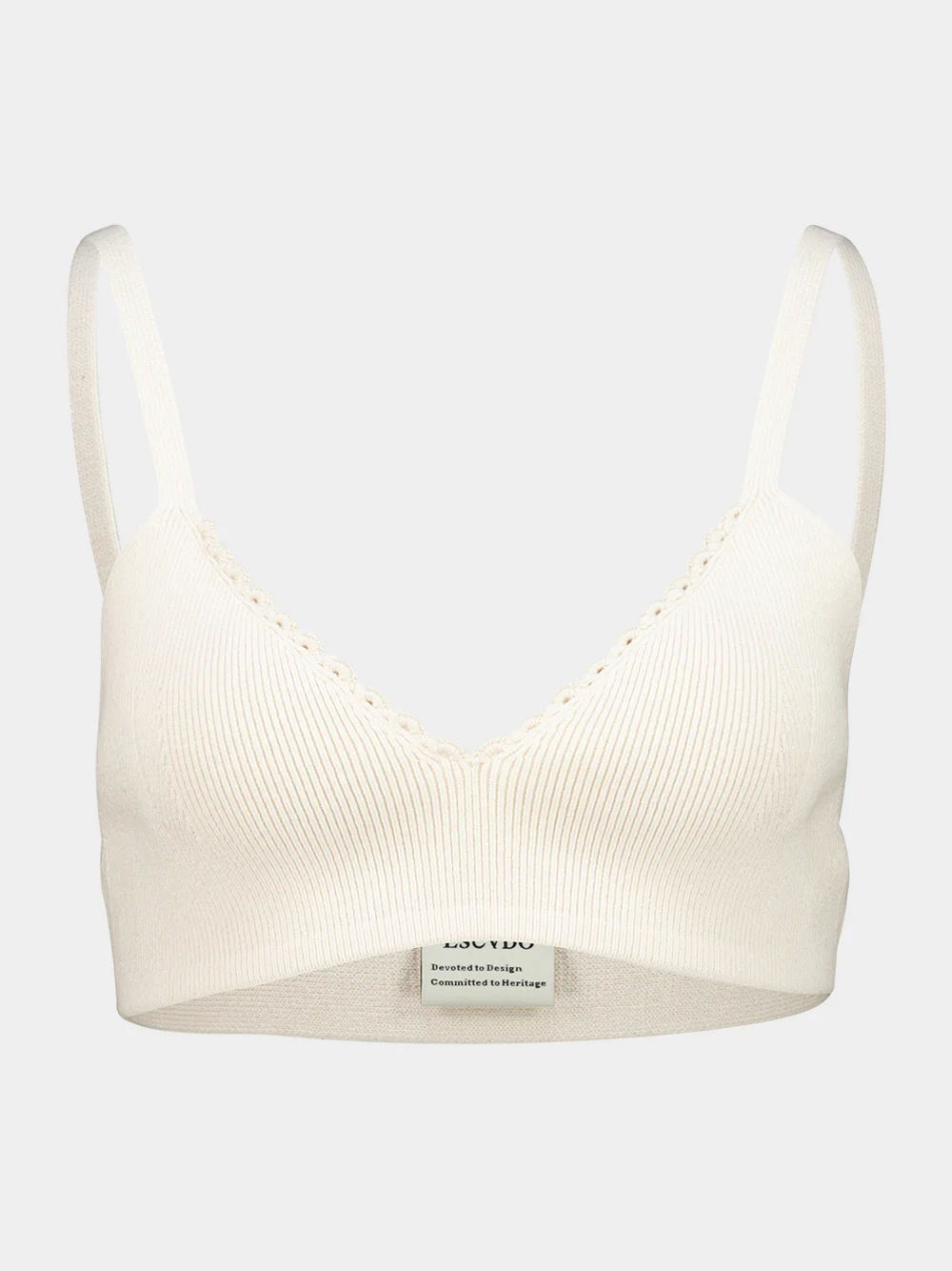 Ivory Cima Knitted Cotton Crop Top