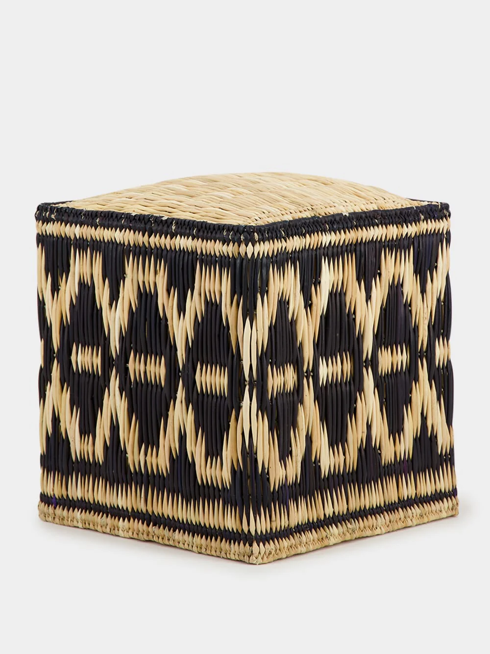 Wicker Black Pouffe - Image 2