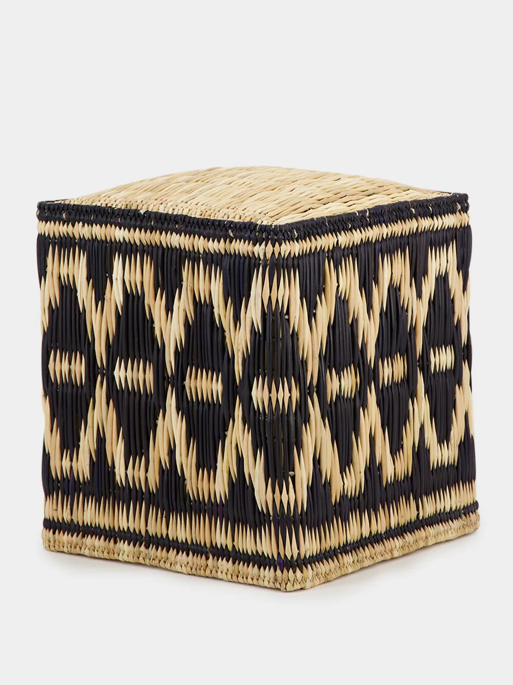 Wicker Black Pouffe - Image 3