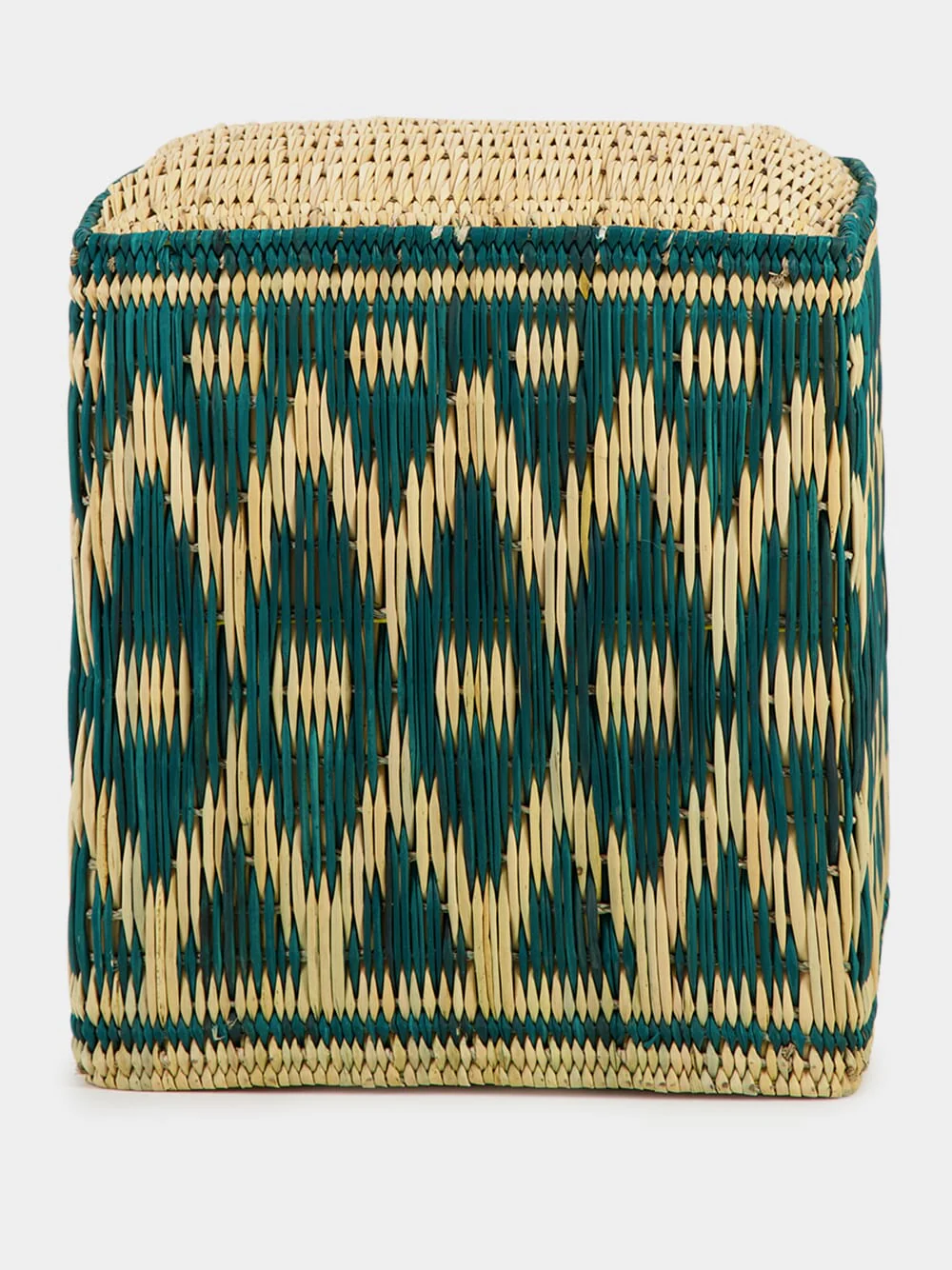 Wicker Green Pouffe