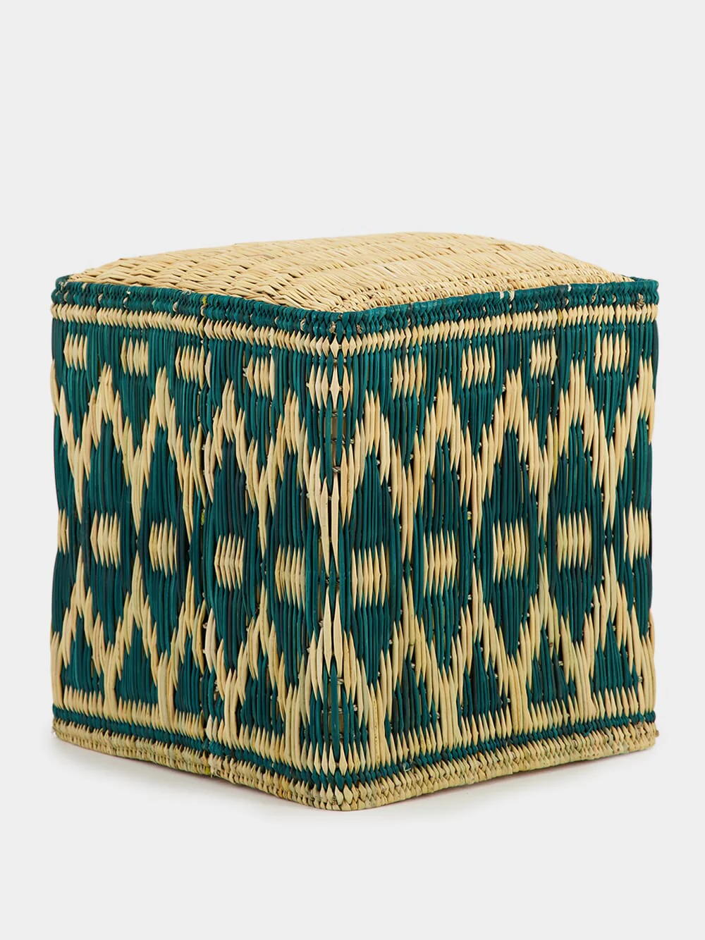 Wicker Green Pouffe - Image 2