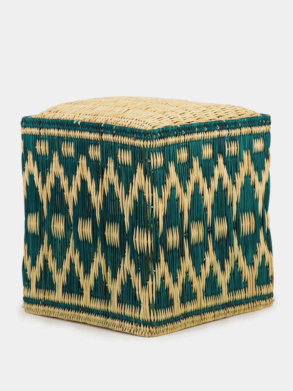 Wicker Green Pouffe - Image 3