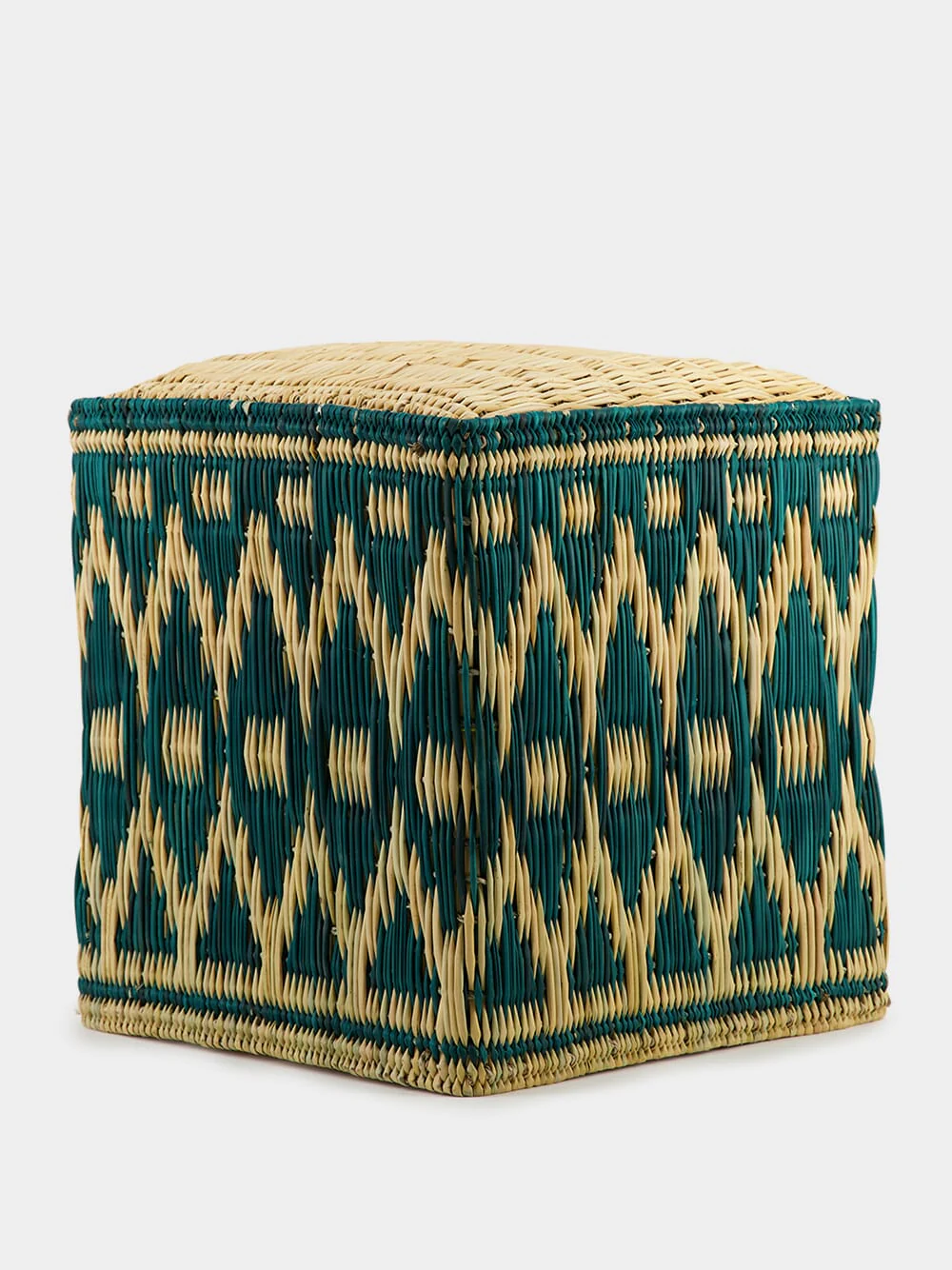 Wicker Green Pouffe - Image 4