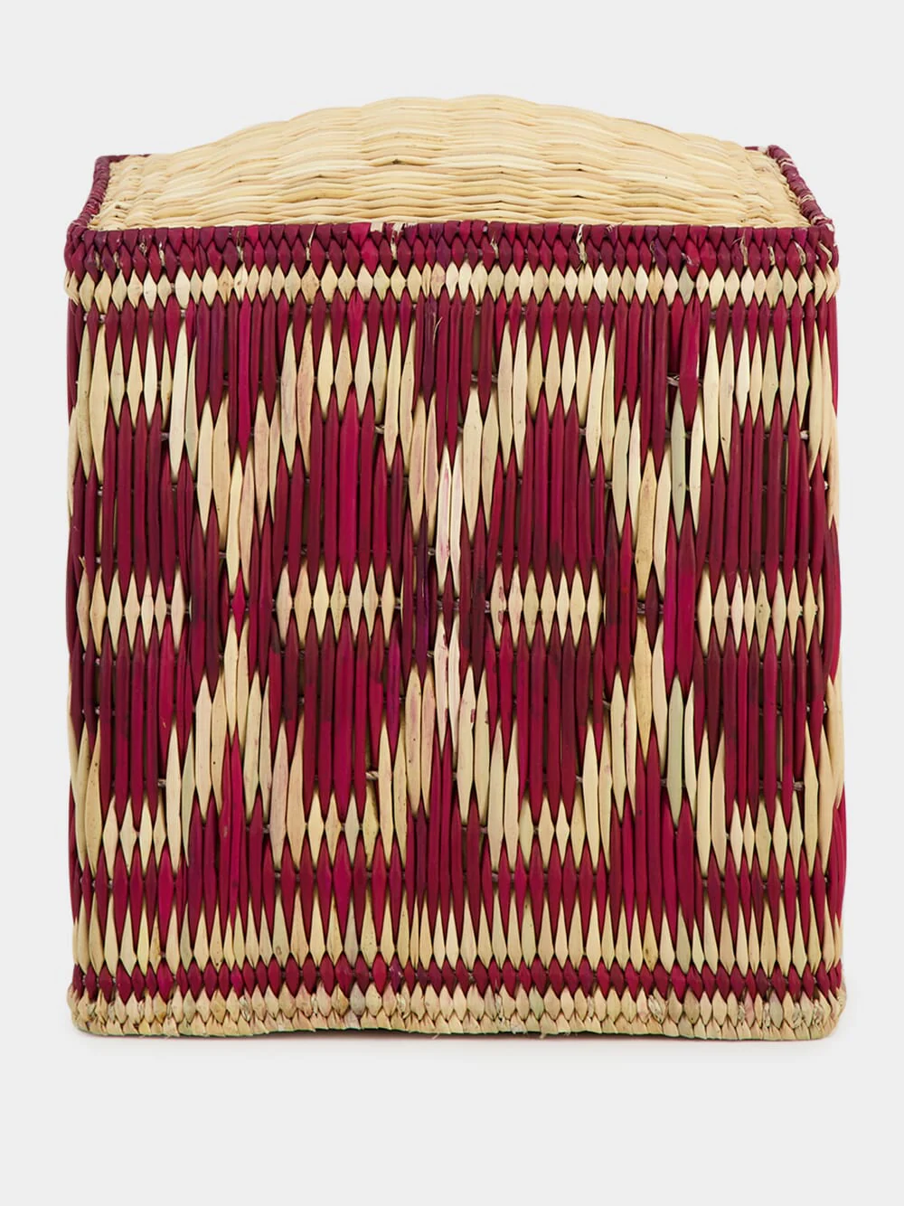 Wicker Red Pouffe