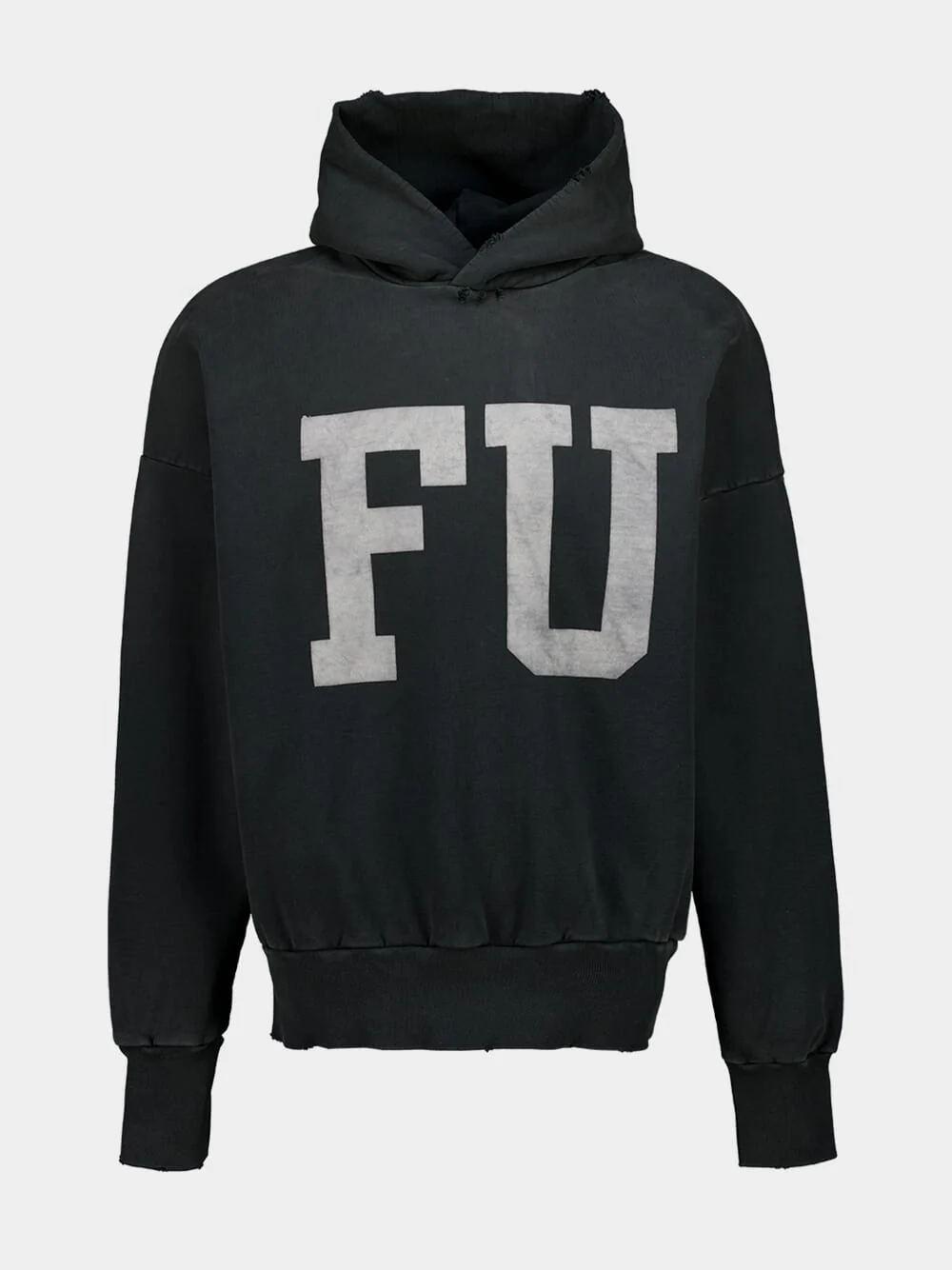 Black Cotton Qualified Hooded Sweatshirt