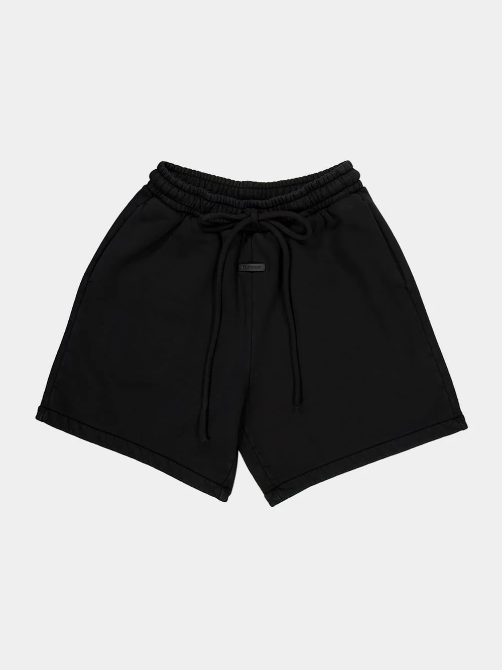 Black Cotton Sweat Shorts - Image 4