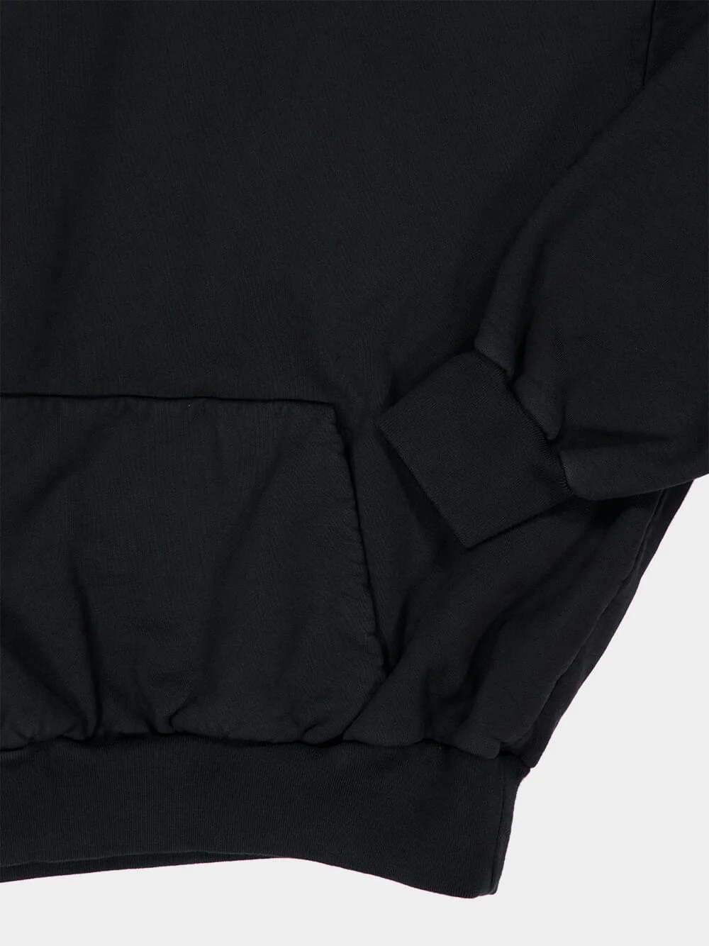 Black Sunfaded Classic Half Raglan Hooded Sweatshirt - Image 4