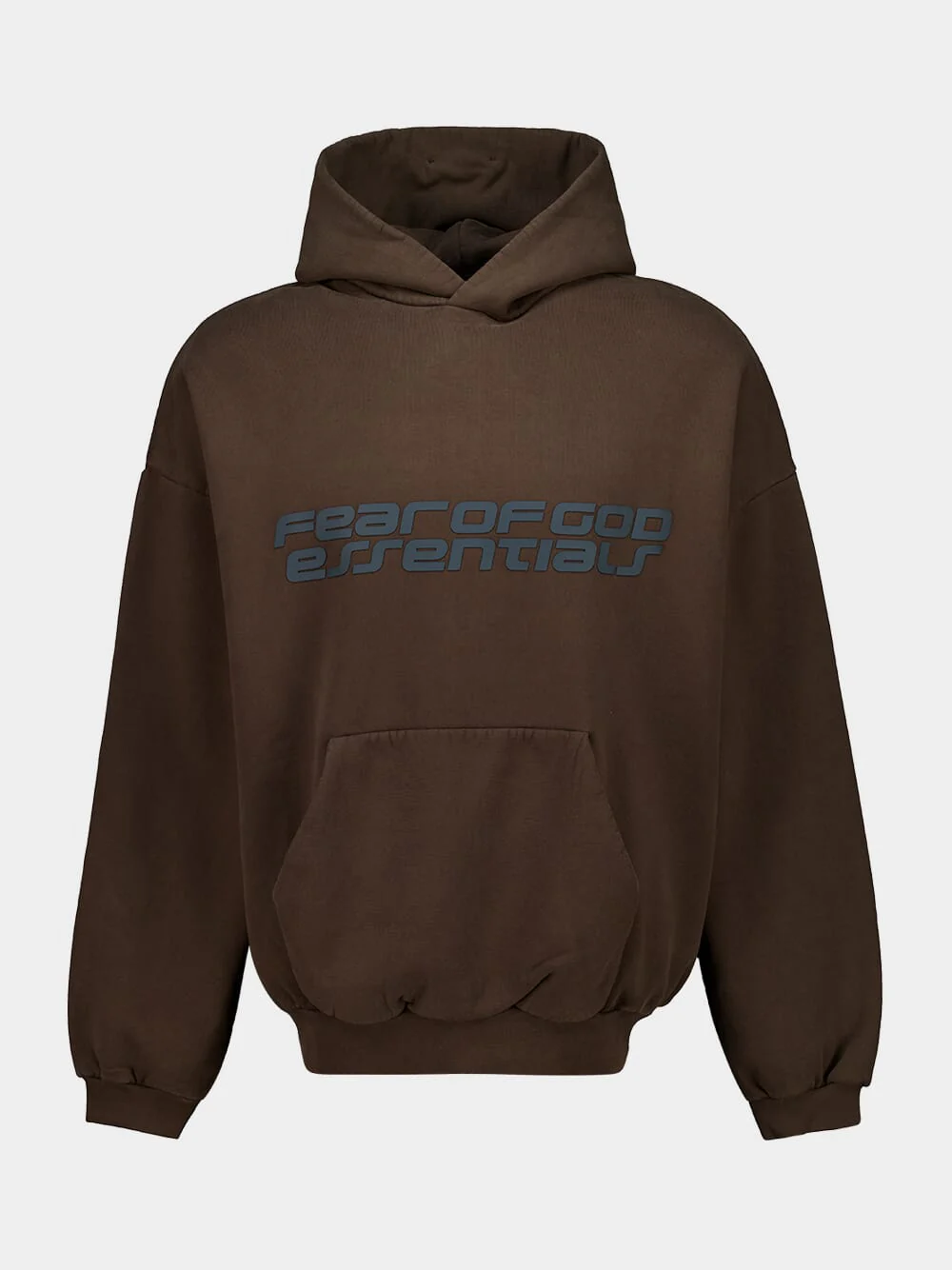 Brown Heavy Fleece 90s Hooded Sweatshirt