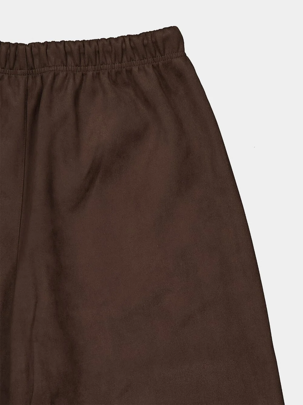 Brown Suede Fleece Relaxed Shorts - Image 6