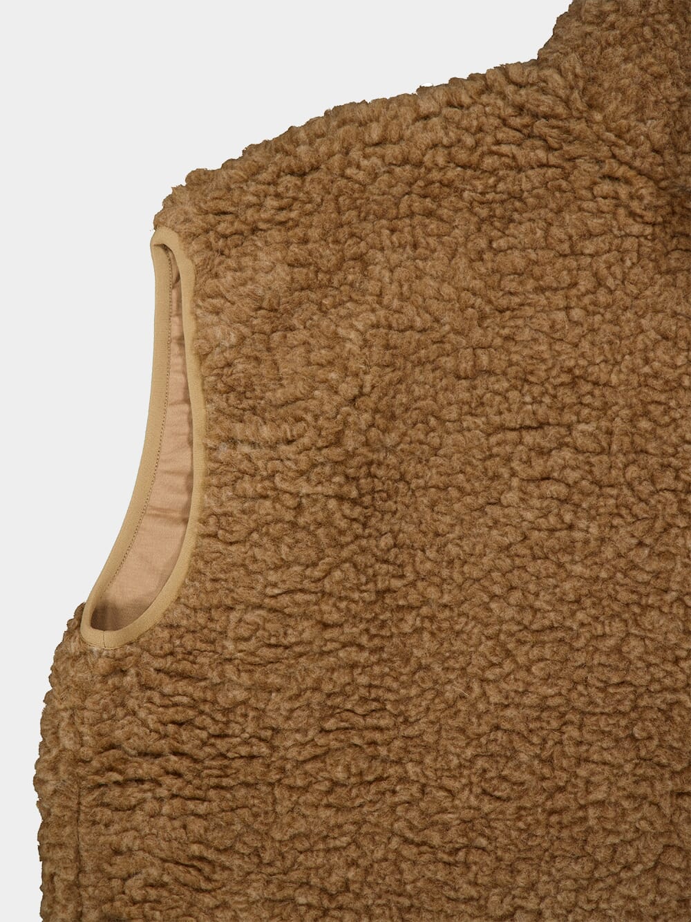 Dune Brown Polar Fleece High Neck Muscle Vest - Image 3