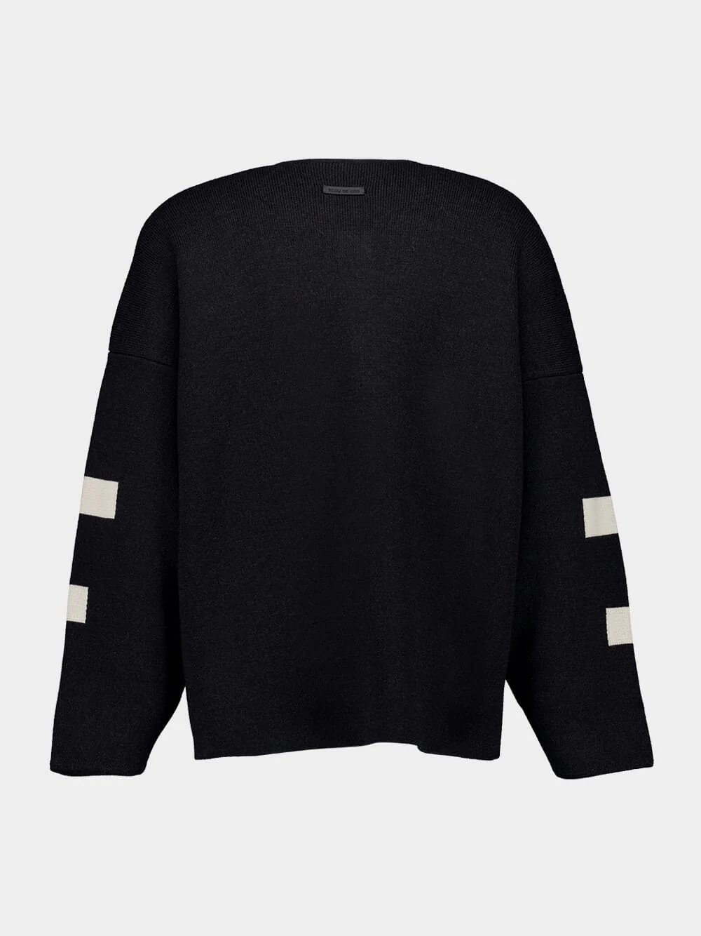 Melange Black Merino Wool Full Zip Sweater - Image 2