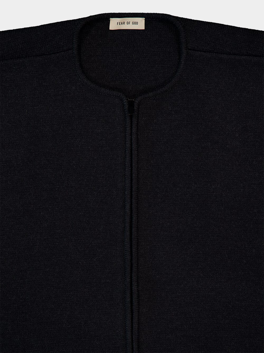Melange Black Merino Wool Full Zip Sweater - Image 3
