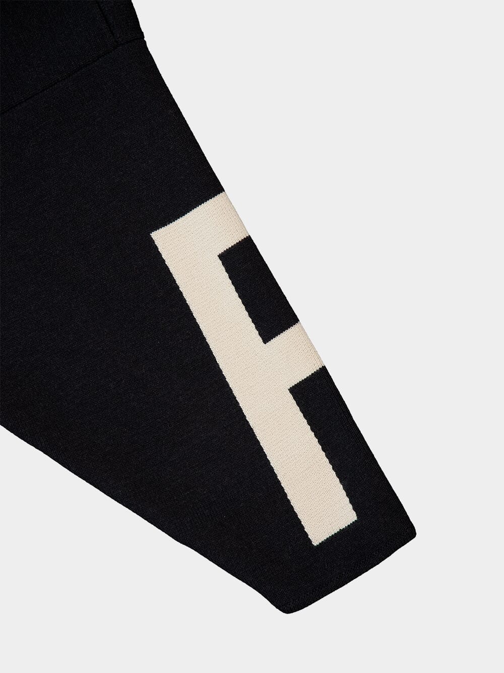 Melange Black Merino Wool Full Zip Sweater - Image 4