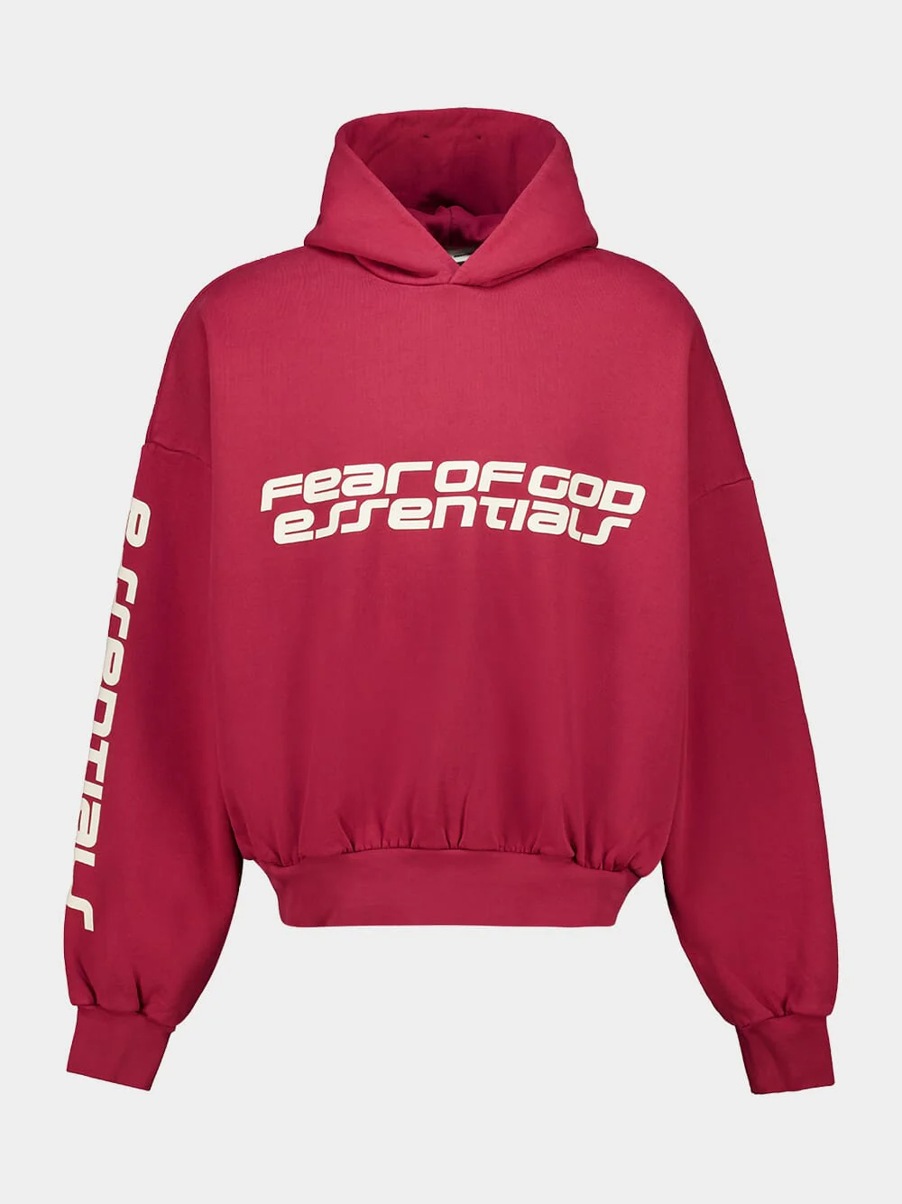 Crimson Cropped Relaxed Hooded Sweatshirt