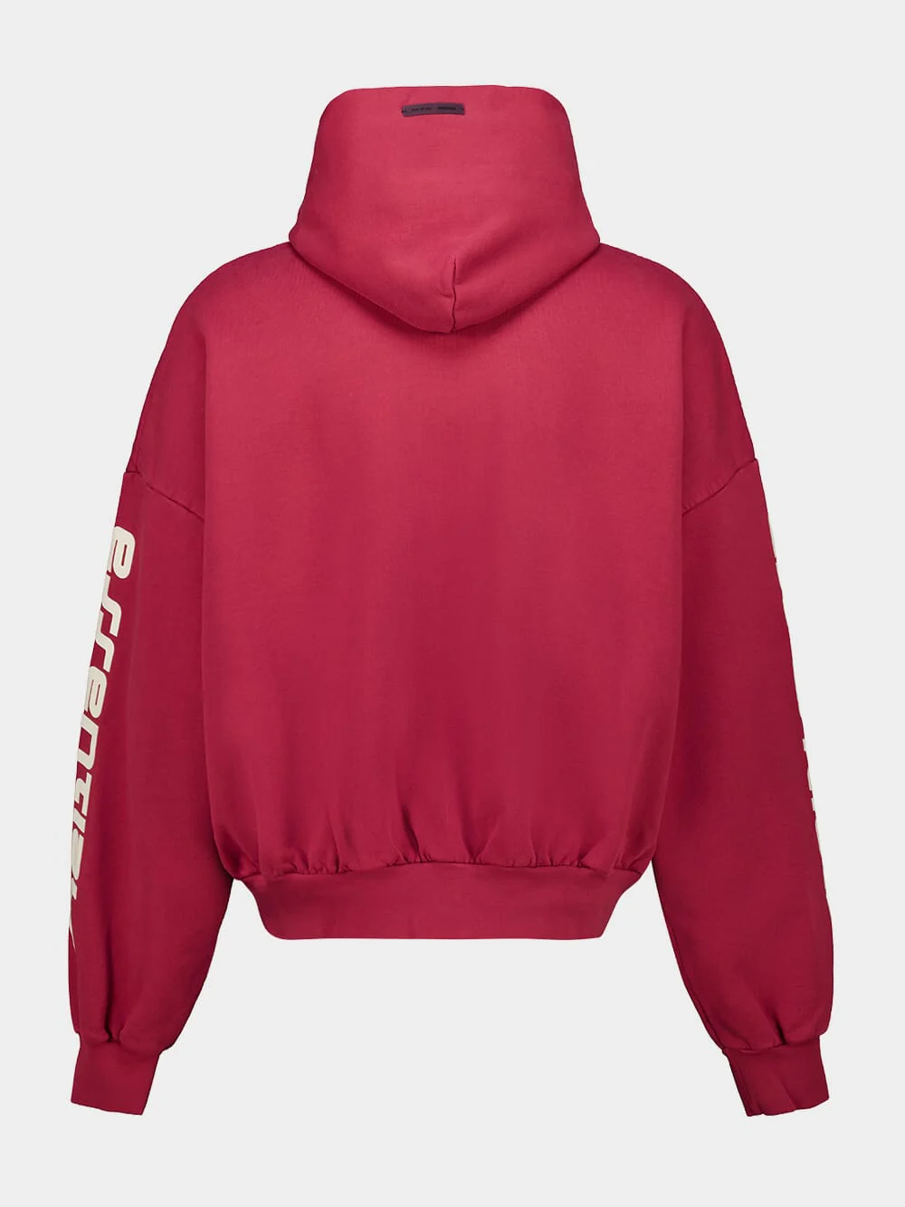 Crimson Cropped Relaxed Hooded Sweatshirt - Image 3
