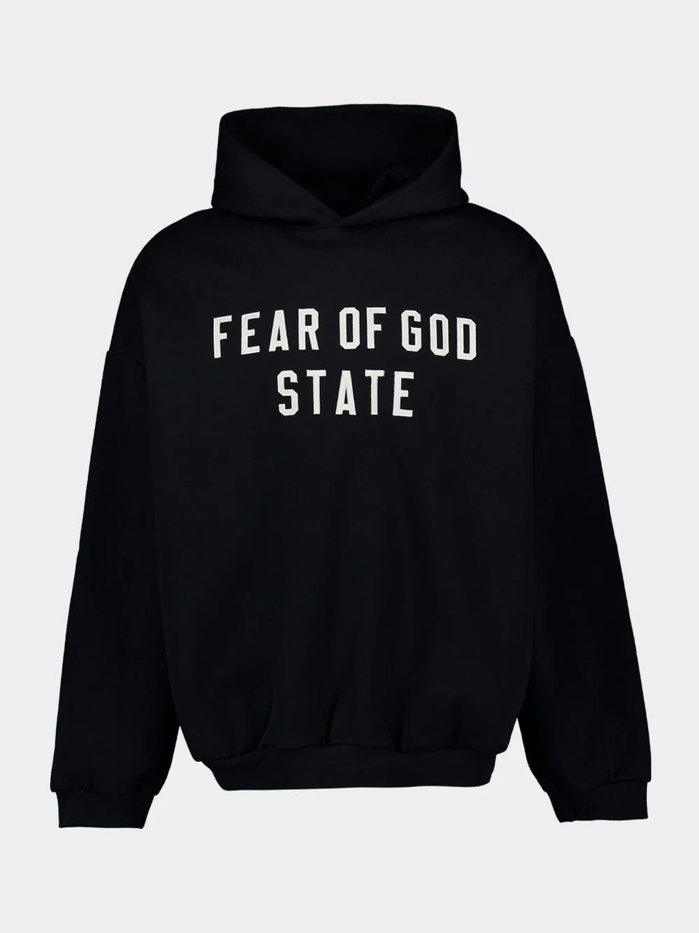 Jet Black Hooded Sweatshirt Oversized 90s Fit
