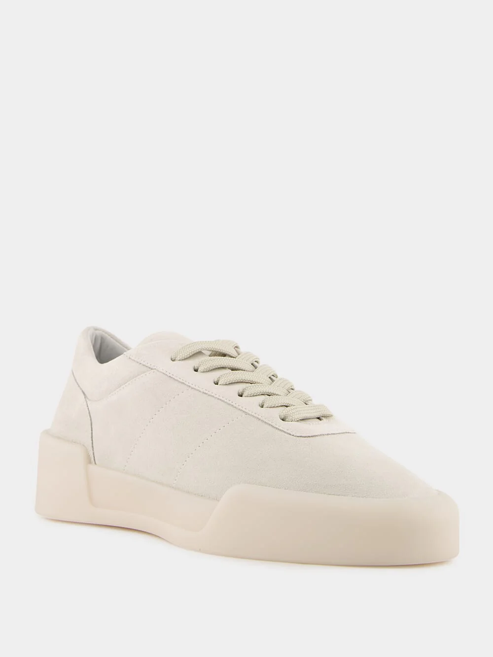 Cream Suede Aerobic Low-Top Sneakers - Image 2