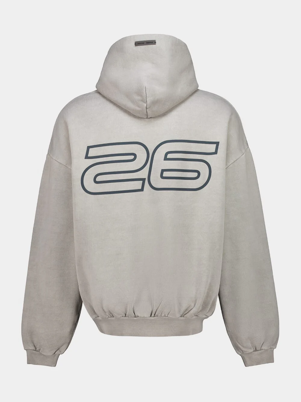 Smoke Grey Heavy Fleece 90s Hooded Sweatshirt - Image 2