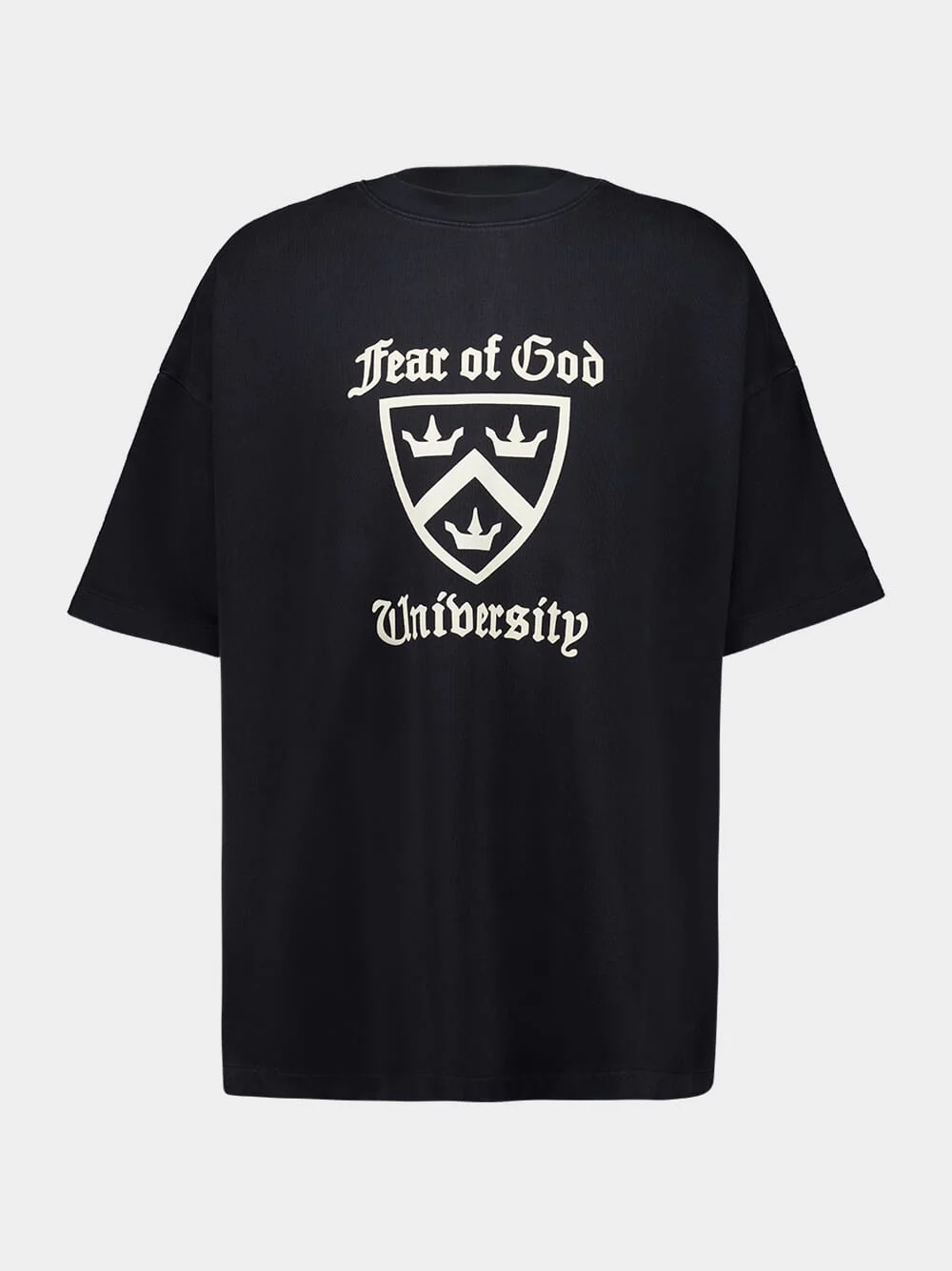 University Black Cotton T-Shirt