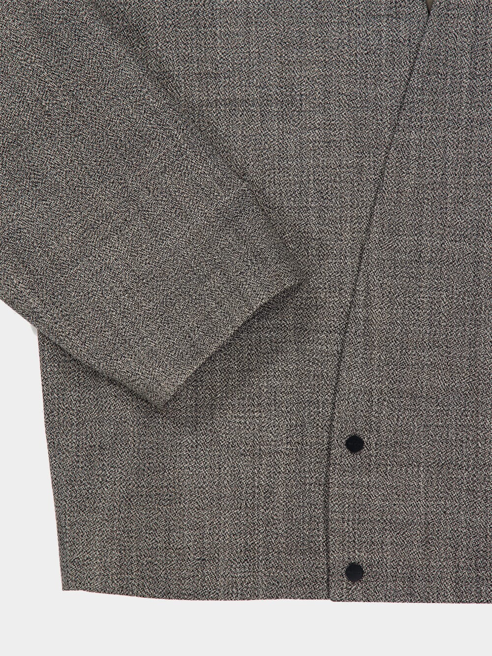 Grey Virgin Wool Lapelless Jacket - Image 4