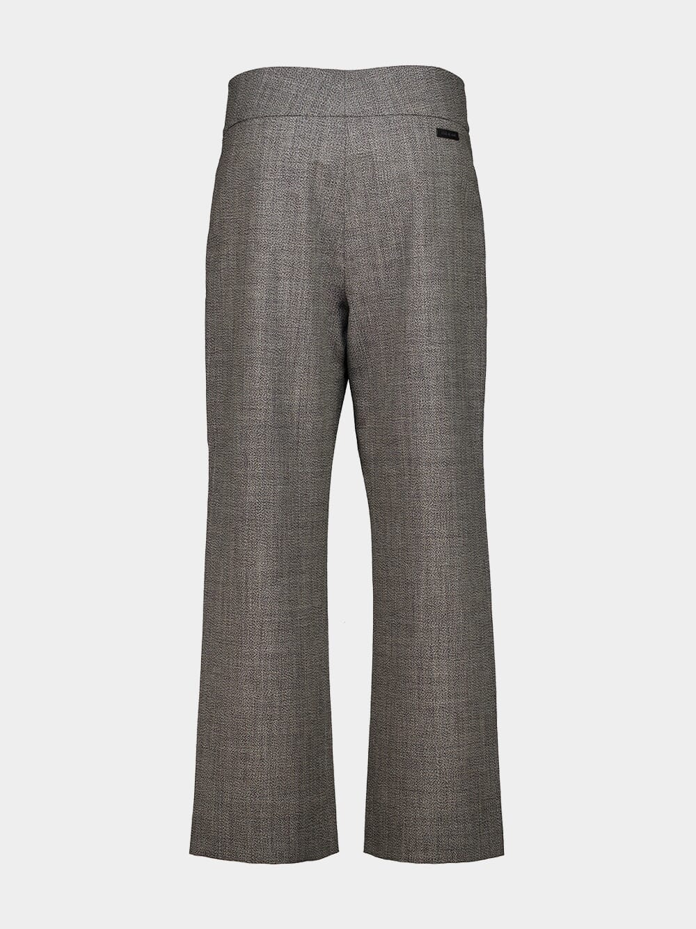 Grey Wool Wide-Leg Trousers - Image 3