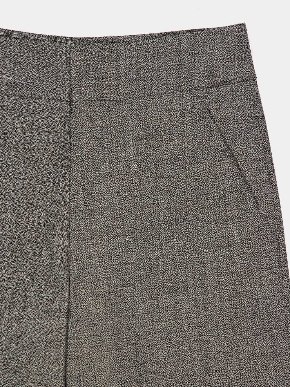 Grey Wool Wide-Leg Trousers - Image 4