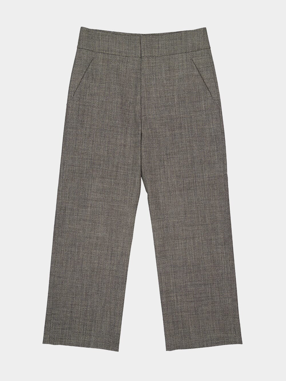 Grey Wool Wide-Leg Trousers - Image 6