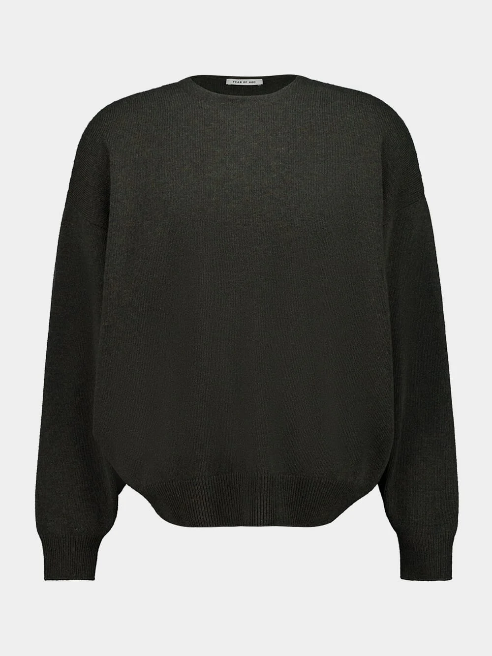 Off Black Fine Knit Crewneck Sweater