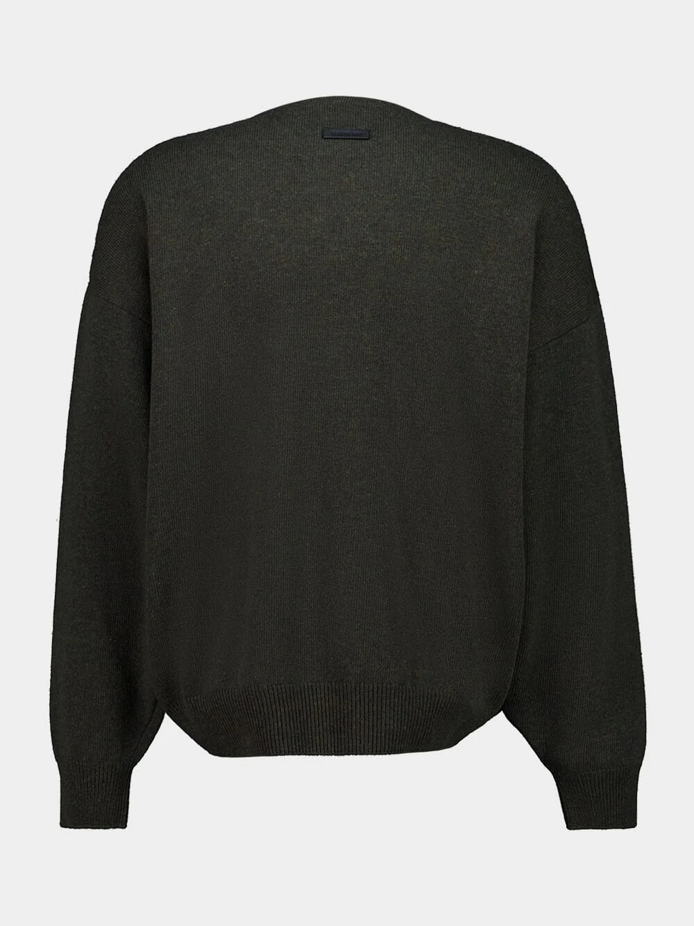 Off Black Fine Knit Crewneck Sweater - Image 2