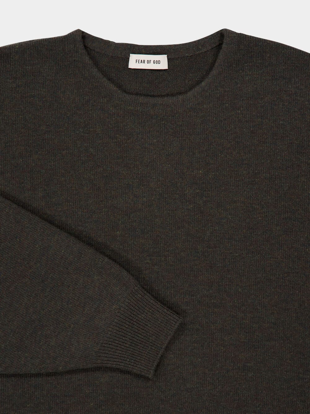 Off Black Fine Knit Crewneck Sweater - Image 3