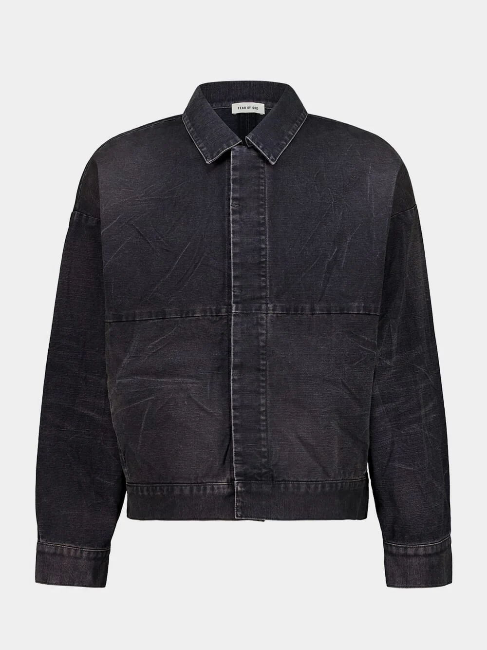 Washed Black Cotton Utility Jacket
