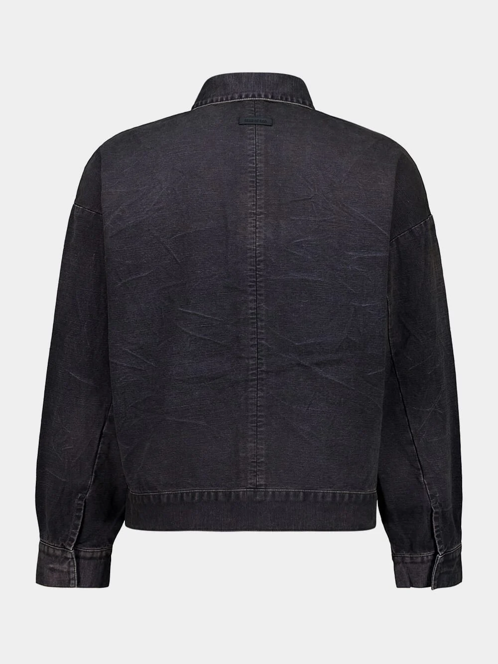 Washed Black Cotton Utility Jacket - Image 2