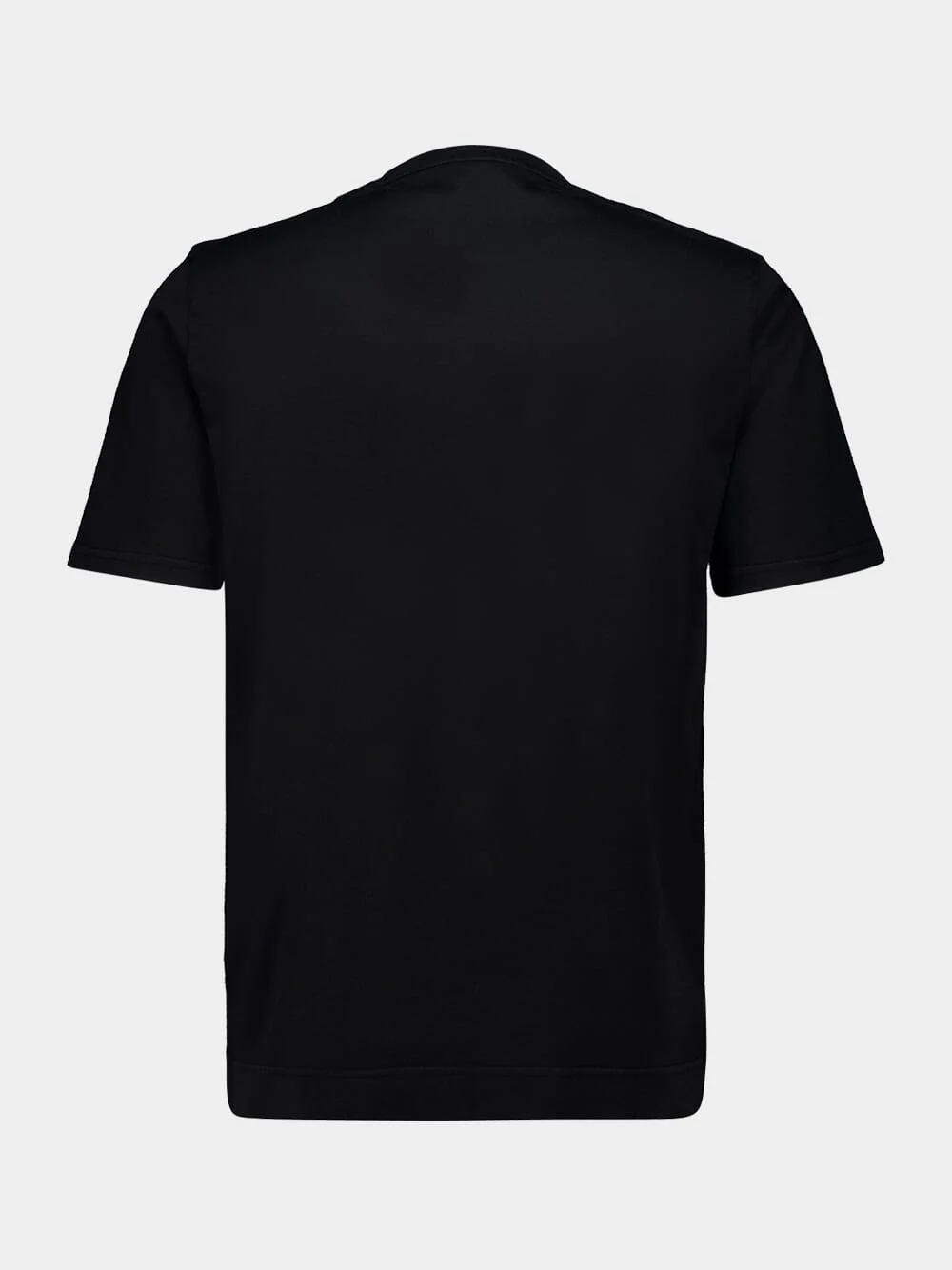 Black Knitted Cotton T-Shirt - Image 2