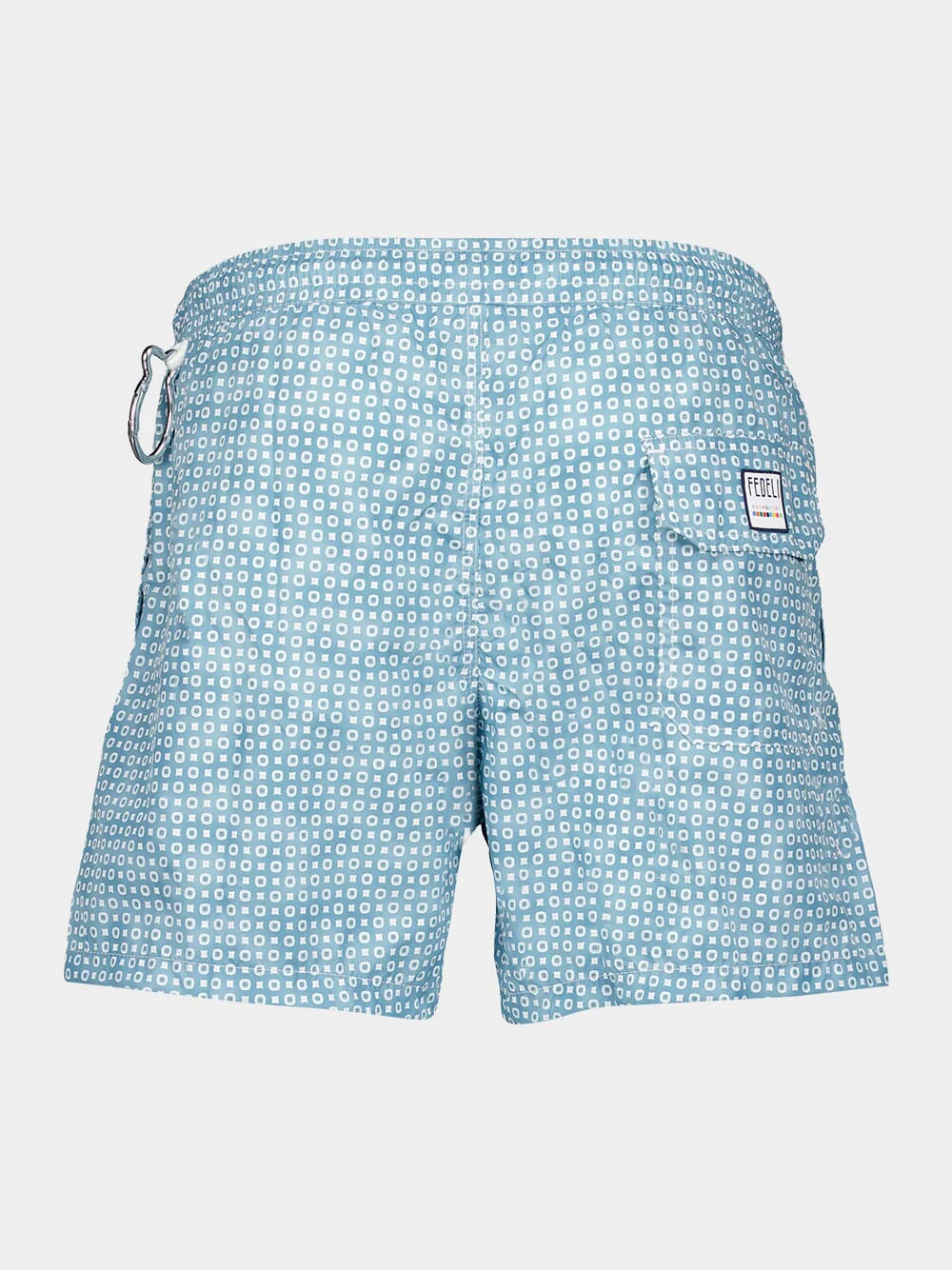 Cadetblue Bottoni Pattern Swim Trunks - Image 2