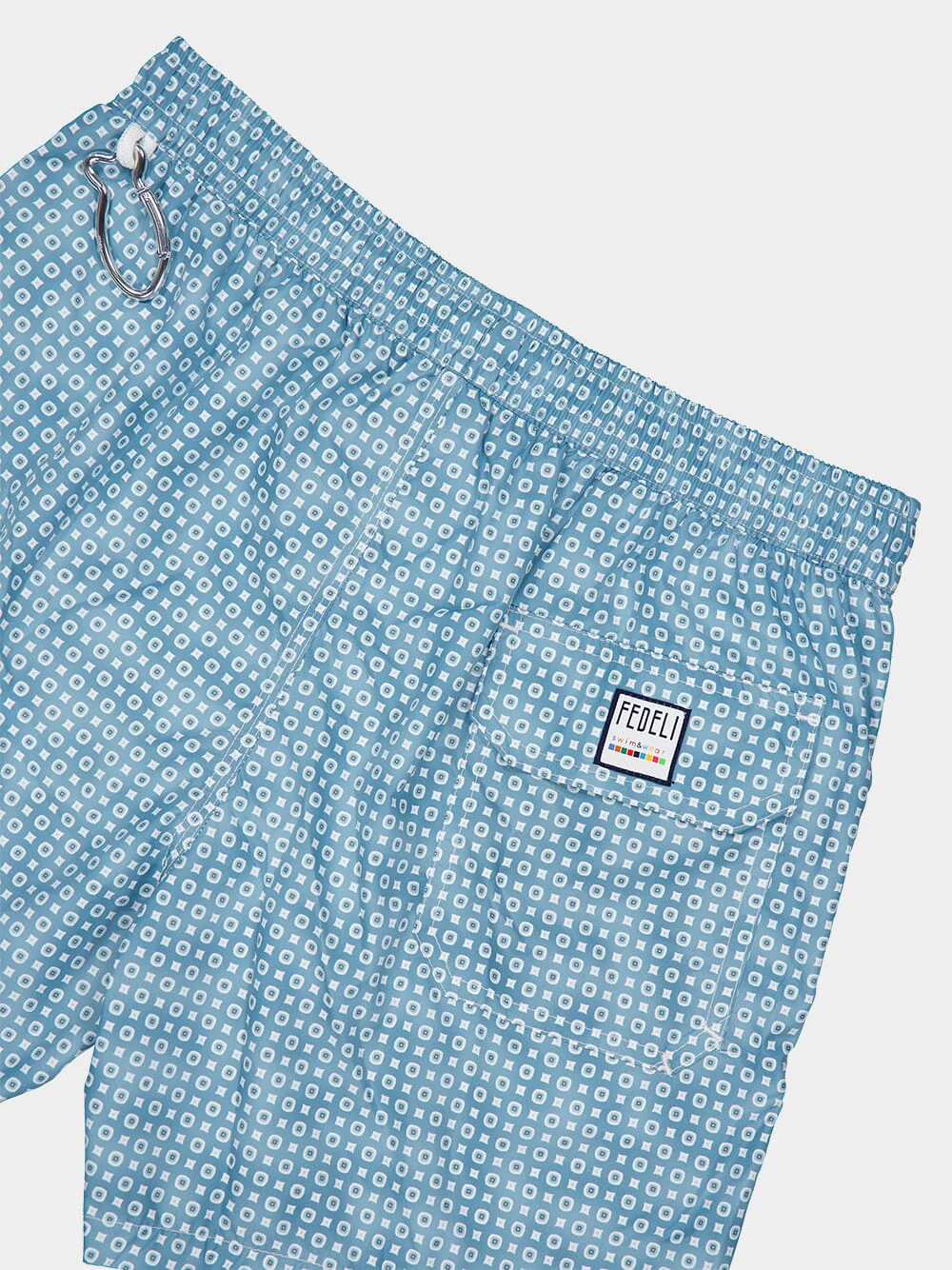 Cadetblue Bottoni Pattern Swim Trunks - Image 4