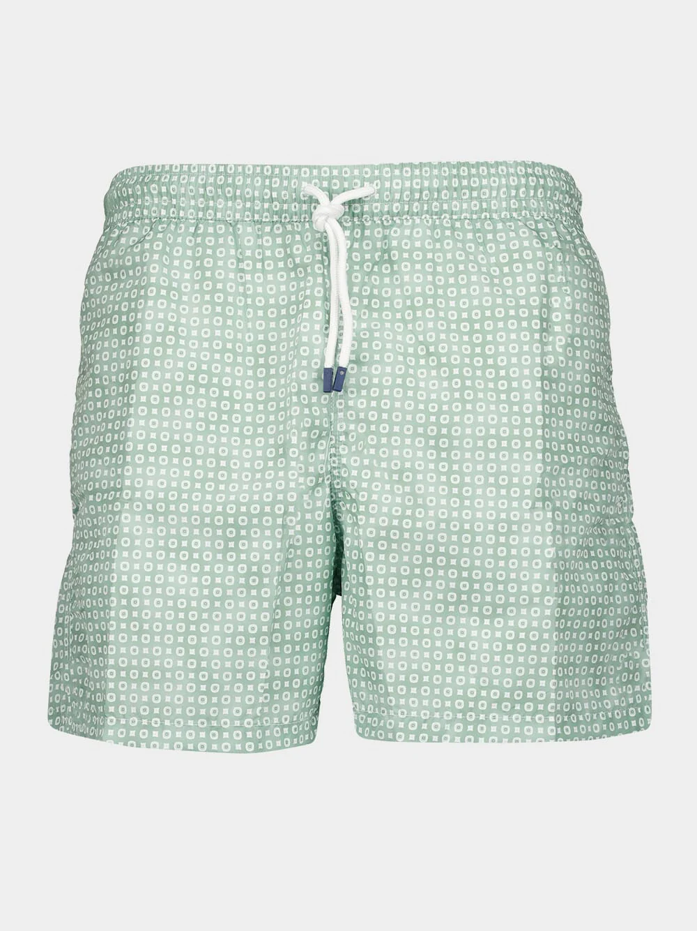 Green Bottoni Pattern Swim Trunks