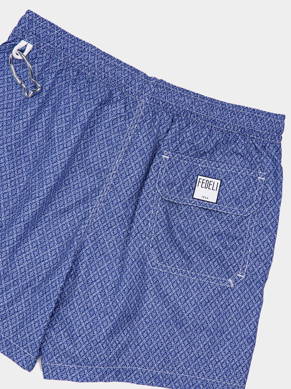 Dark Blue Diamond Weave Swim Shorts - Image 4