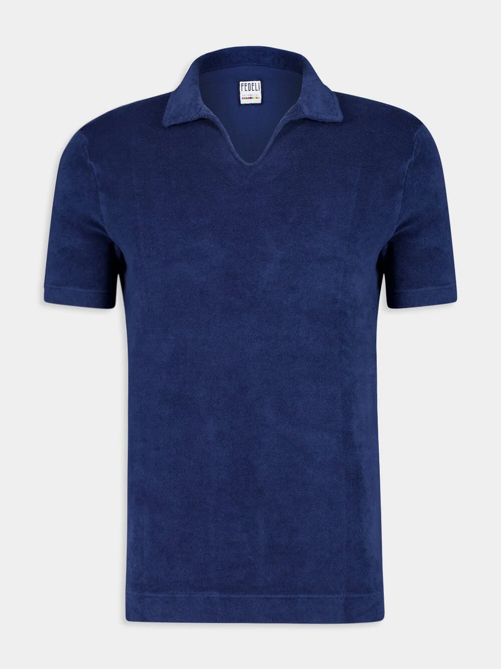 Dark Blue Peter Terry Knit Cotton Polo