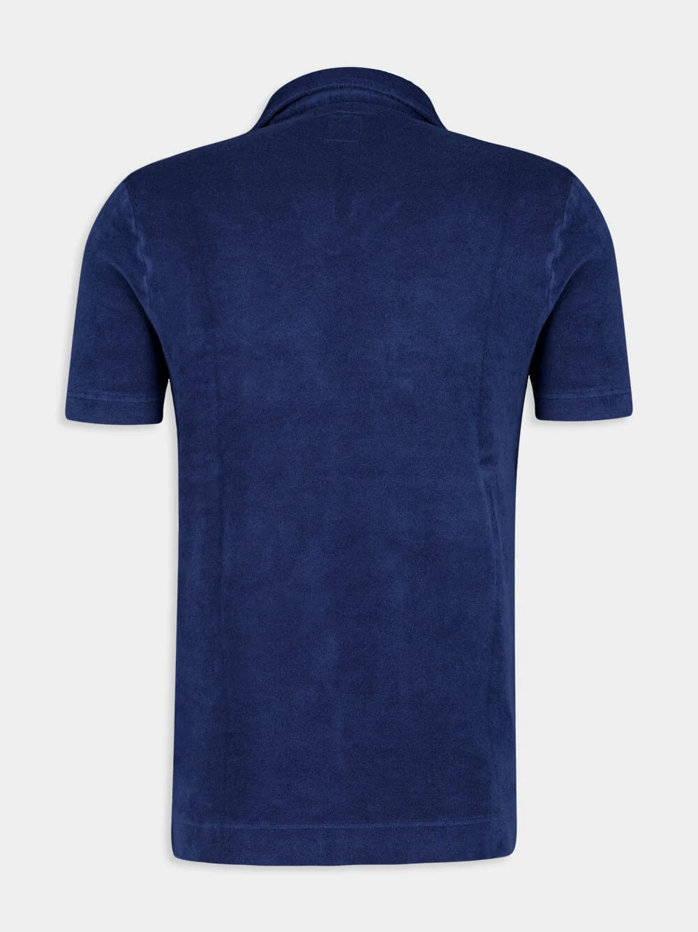 Dark Blue Peter Terry Knit Cotton Polo - Image 2