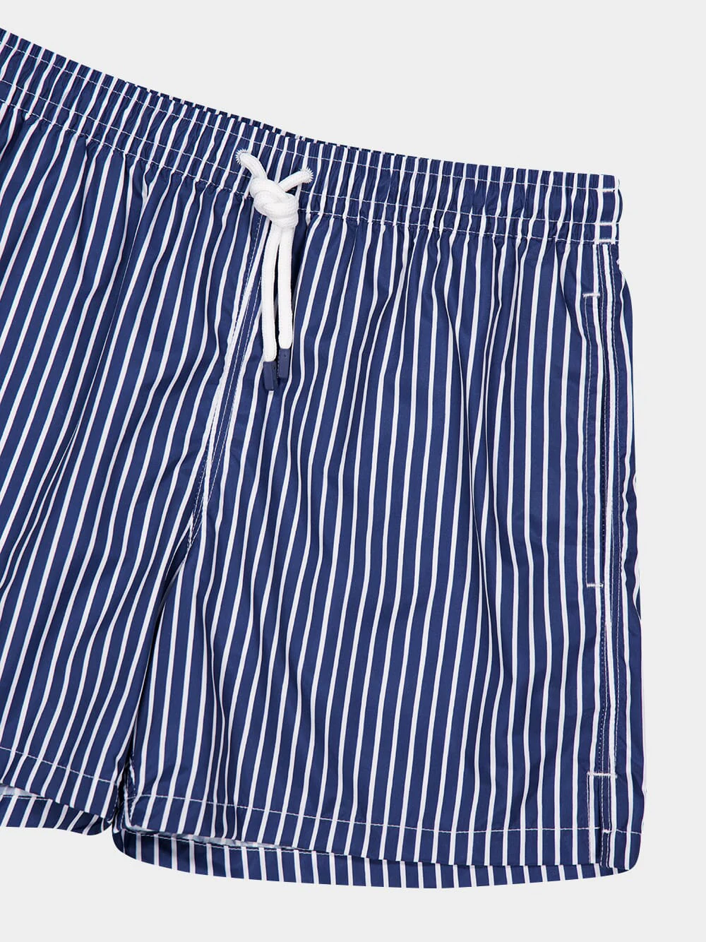Dark Blue Striped Swim Trunks - Image 3