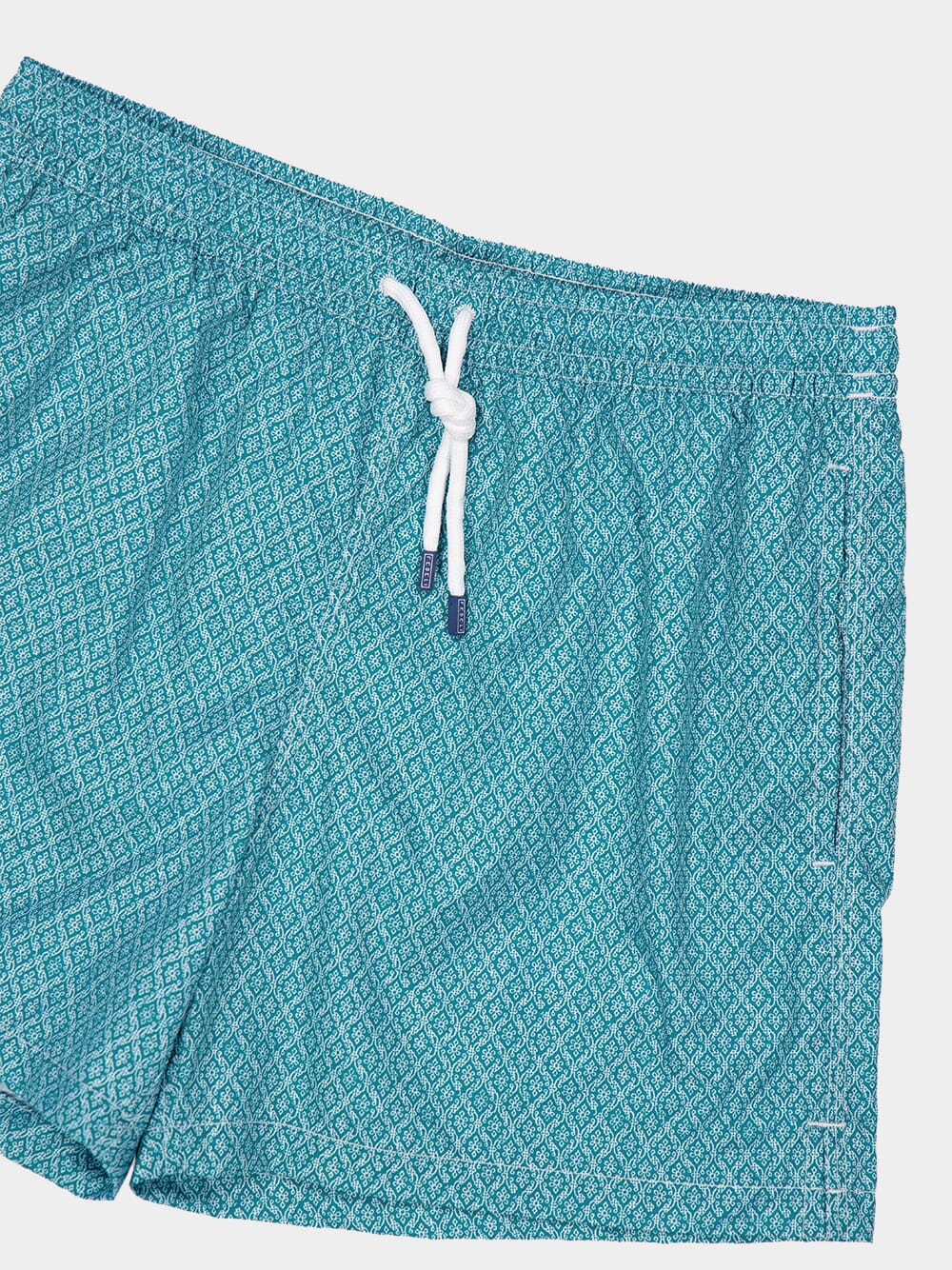 Green Diamond Weave Swim Shorts - Image 3
