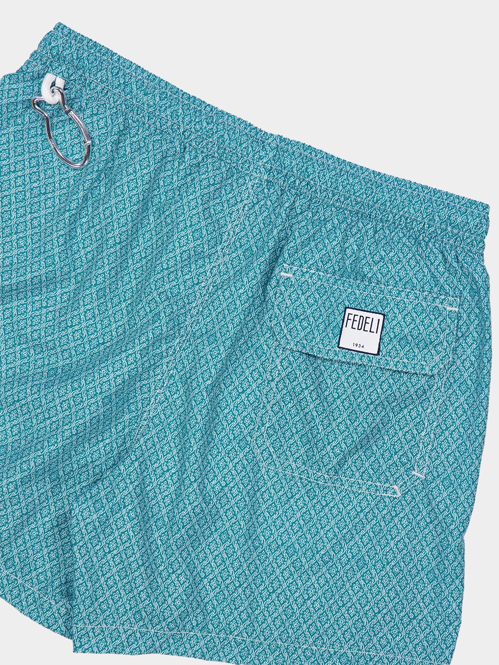Green Diamond Weave Swim Shorts - Image 4